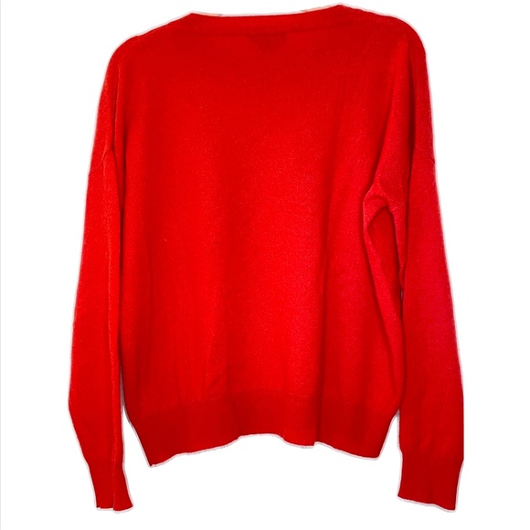 Aqua 100% Cashmere Heart sweater with silver grommets - Picture 3 of 4